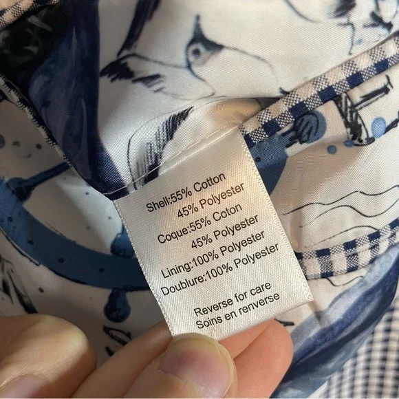 Paisley & Gray Men’s Blazer 54R Slim Fit Checkered Blue White Lightweight Church - Picture 7 of 8